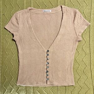 Reformation nella tan crop top